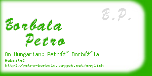 borbala petro business card